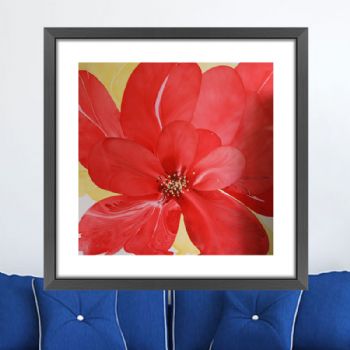 刀画 纯手绘手工 印象油画 花朵 线条框