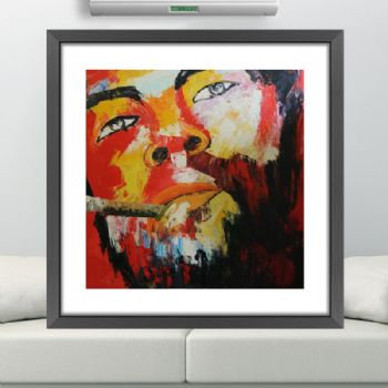 纯手绘手工 印象油画 人脸像 线条框（二）客厅挂画图片