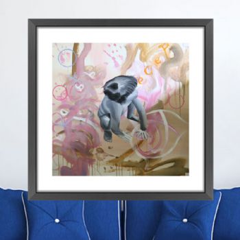 纯手绘手工 印象油画 孩子 线条框