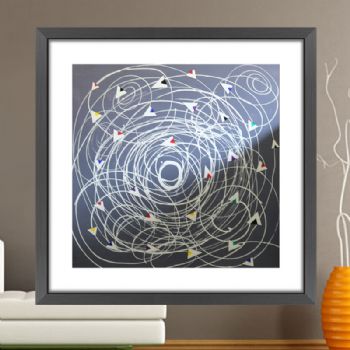 纯手绘手工 印象油画 无题 线条框（六）