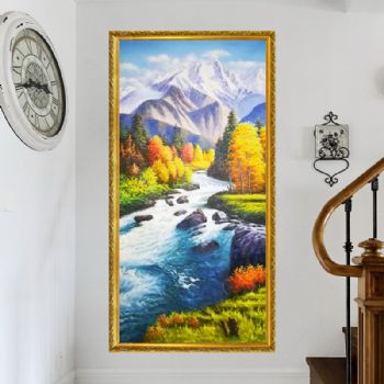 纯手绘手工 风景油画 山水画 中式油画 家庭挂画 酒店挂画 办公室挂画