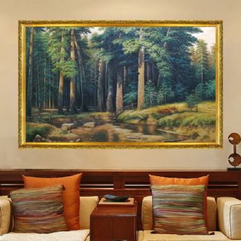 纯手绘手工 大森林 风景优美 壮观 家庭挂画 酒店挂画 办公室挂画