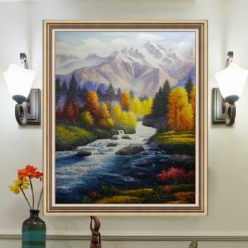 纯手绘手工 山水风景油画 环境漂亮 装饰油画 家庭挂画 酒店挂画