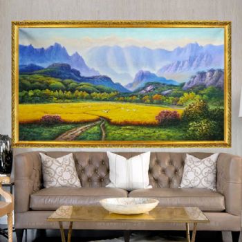 纯手绘手工 风景油画 装饰油画 中式油画 家庭挂画 酒店挂画