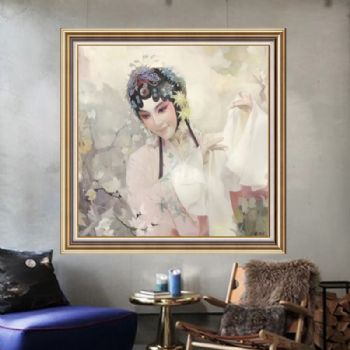 经典油画 纯手绘手工 中国国粹京剧 线条框A