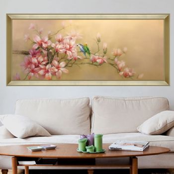 纯手绘手工 印象中式油画 一种蒙胧意境的美 花鸟油画 家庭挂画 酒店挂画A