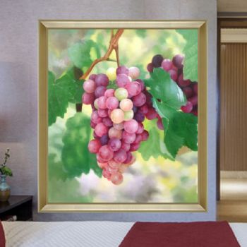纯手绘手工 中式油画 写实油画 红葡萄 家庭挂画 酒店挂画 办公室挂画A