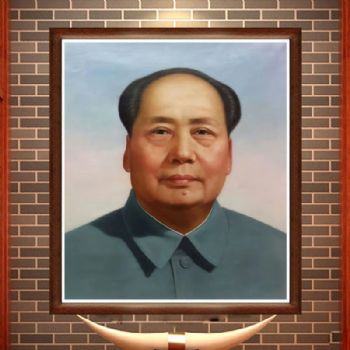纯手绘手工 人物肖像油画 国家主席 毛泽东 中式油画 家庭挂画 酒店挂画 办公室挂画B