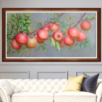 纯手绘手工 中式油画 超写实油画 红苹果 家庭挂画 酒店挂画C