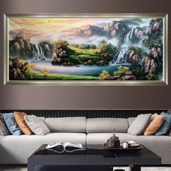 实力派画家 油画风景 手绘油画 刀画 山水油画 聚宝盆 家庭挂画 办公室挂画 酒店挂画