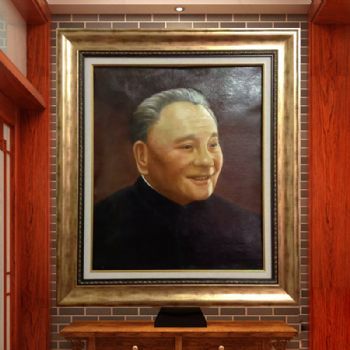 纯手绘手工 人物肖像油画 伟人 邓小平 中式油画 家庭挂画 酒店挂画 办公室挂画B