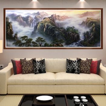 油画风景 实力派画家 手绘油画 刀画 山水油画 聚宝盆 家庭挂画 办公室挂画 酒店挂画