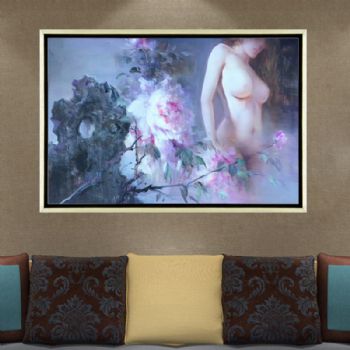 纯手绘人体艺术画裸体美女印象油画中式油画家庭挂画酒店挂画014油画人体