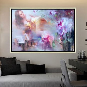 纯手绘人体艺术画裸体美女印象油画中式油画家庭挂画酒店挂画017油画人体