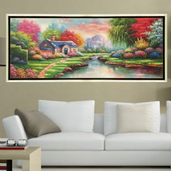 纯手绘手工 精美风景托马斯油画 优美的环境 梦幻的境界 油画 家庭挂画 酒店挂画F