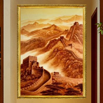 实力派画家 手绘油画 刀画 万里长城 油画风景 大芬油画村 酒店挂画 企业挂画