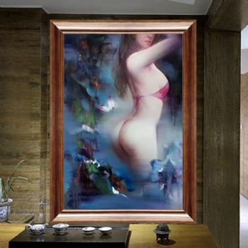 纯手绘人体艺术画裸体美女印象油画中式油画家庭挂画酒店挂画004