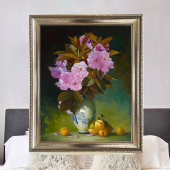 纯手绘手工 印象油画 欧式油画 花瓶 静物油画 家庭挂画 酒店挂画 办公室挂画