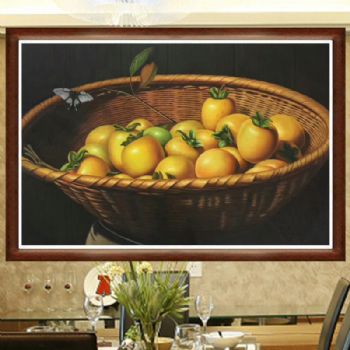 手绘写实油画水果静物装饰画挂画墙画