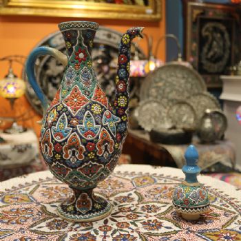 38*19CM酒壶伊朗传工艺纯手工米娜mina陶瓷made in Iran