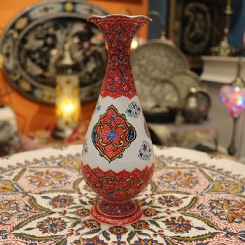 minaA级花瓶20CM伊朗传统铜胎珐琅工艺伊朗纯手工米娜mina盘子made in Iran