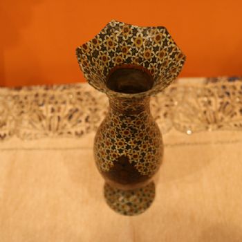 伊朗纯手工Khatam工艺品花瓶25CM纯熟的手工艺人精雕细琢的作品