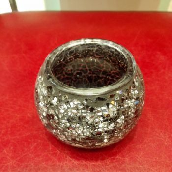 伊朗传统工艺土耳其艺术彩玻璃烛台（小、银色）made in Iran