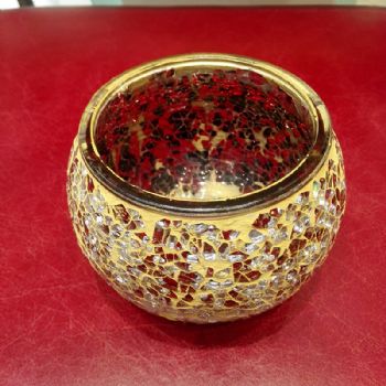 伊朗传统工艺土耳其艺术彩玻璃烛台（小、金色）made in Iran