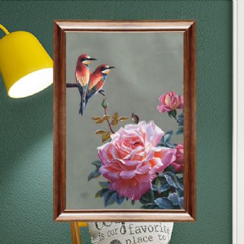 纯手绘客厅玄关古典花卉中式油画书房卧室餐厅花瓶装饰画挂画壁画油画花卉