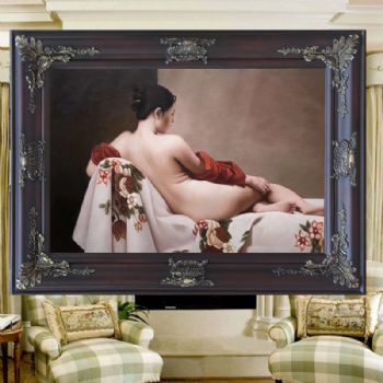 纯手绘油画 实木画框 森本草介 日本油画 人体油画 这后背就那么美