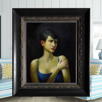 兰衣女肖像实力艺术家滕戈原创油画支持合影支持作品与作者视频油画人体