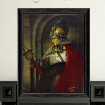 古代欧洲武士实力艺术家滕戈原创油画支持合影支持作品与作者视频欧美人物画