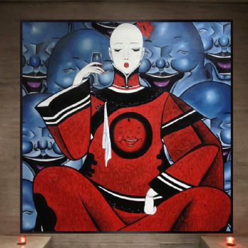 纯手绘手工 现代油画艺术 人身头像油画 客厅挂画 酒店挂画 办公室挂画