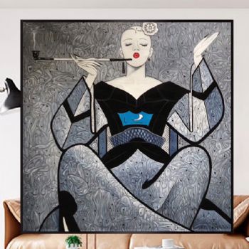 纯手绘手工 现代油画艺术 人身头像油画 家庭挂画 酒店挂画 办公室挂画