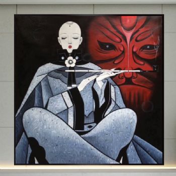 纯手绘手工 现代油画艺术 人身头像油画 家庭挂画 酒店挂画 办公室挂画