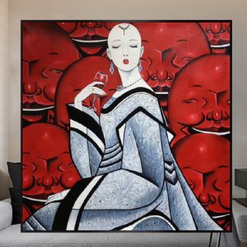 纯手绘手工 现代油画艺术 人身头像油画 家庭挂画 酒店挂画 办公室挂画