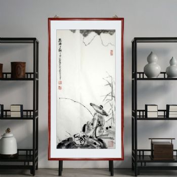 愿者上钩,张惠斌的关门弟子温素洁人物画原创手绘,支持作品与画家合影视频百分百真迹