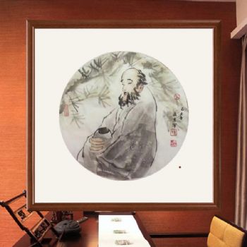 人物画难得糊涂,张惠斌的关门弟子温素洁原创手绘,支持作品与画家合影视频百分百真迹