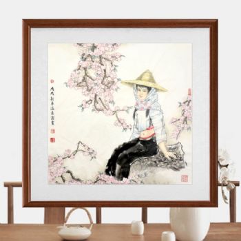 惠安女,张惠斌的关门弟子温素洁原创手绘,支持作品与画家合影视频百分百真迹人物画