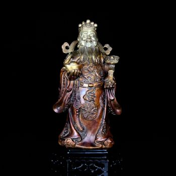 铜彩财神铜艺高端精品铜雕小号1.8KG大号4.5KG