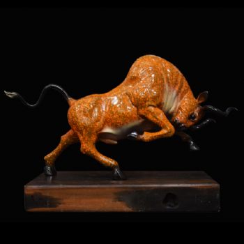 铜彩开拓牛高端精品铜雕铜工艺品 铜雕塑 家居摆件 办公室软装