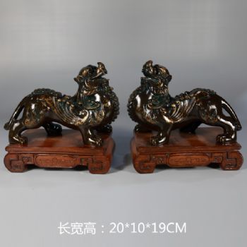 麒麟辟邪雕塑摆件中式摆件精品手工雕塑