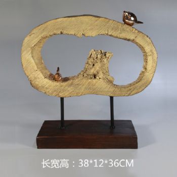 树脂木雕雕塑摆件中式摆件精品手工雕塑