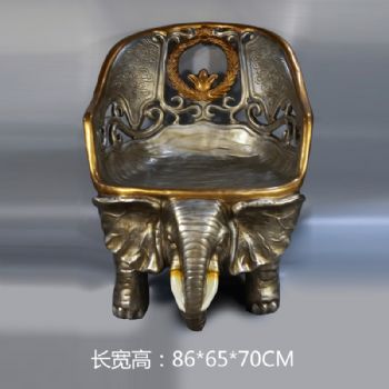 大象沙发凳复合材料雕塑摆件中式摆件精品手工雕塑