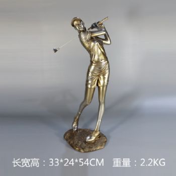 高尔夫雕塑摆件中式摆件精品手工雕塑