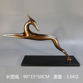 奔跑的小鹿复合材料雕塑摆件欧式摆件精品手工雕塑