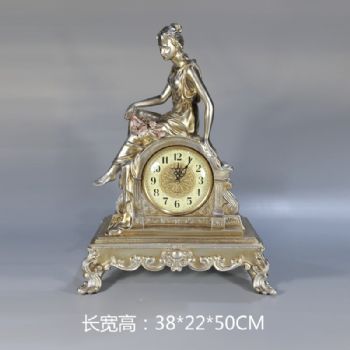 女神摆钟雕塑摆件中式摆件精品手工雕塑