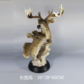 麋鹿头像雕塑摆件欧式摆件精品手工雕塑