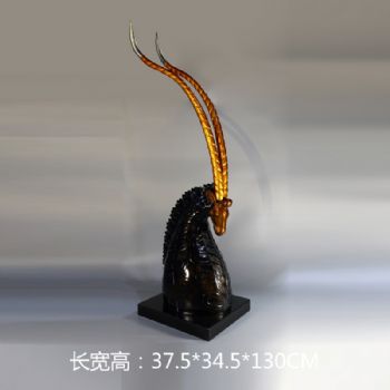 羚羊头树脂摆件雕塑摆件欧式摆件精品手工雕塑