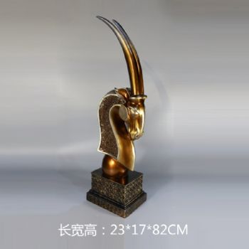 羚羊头树脂摆件雕塑摆件欧式摆件精品手工雕塑
